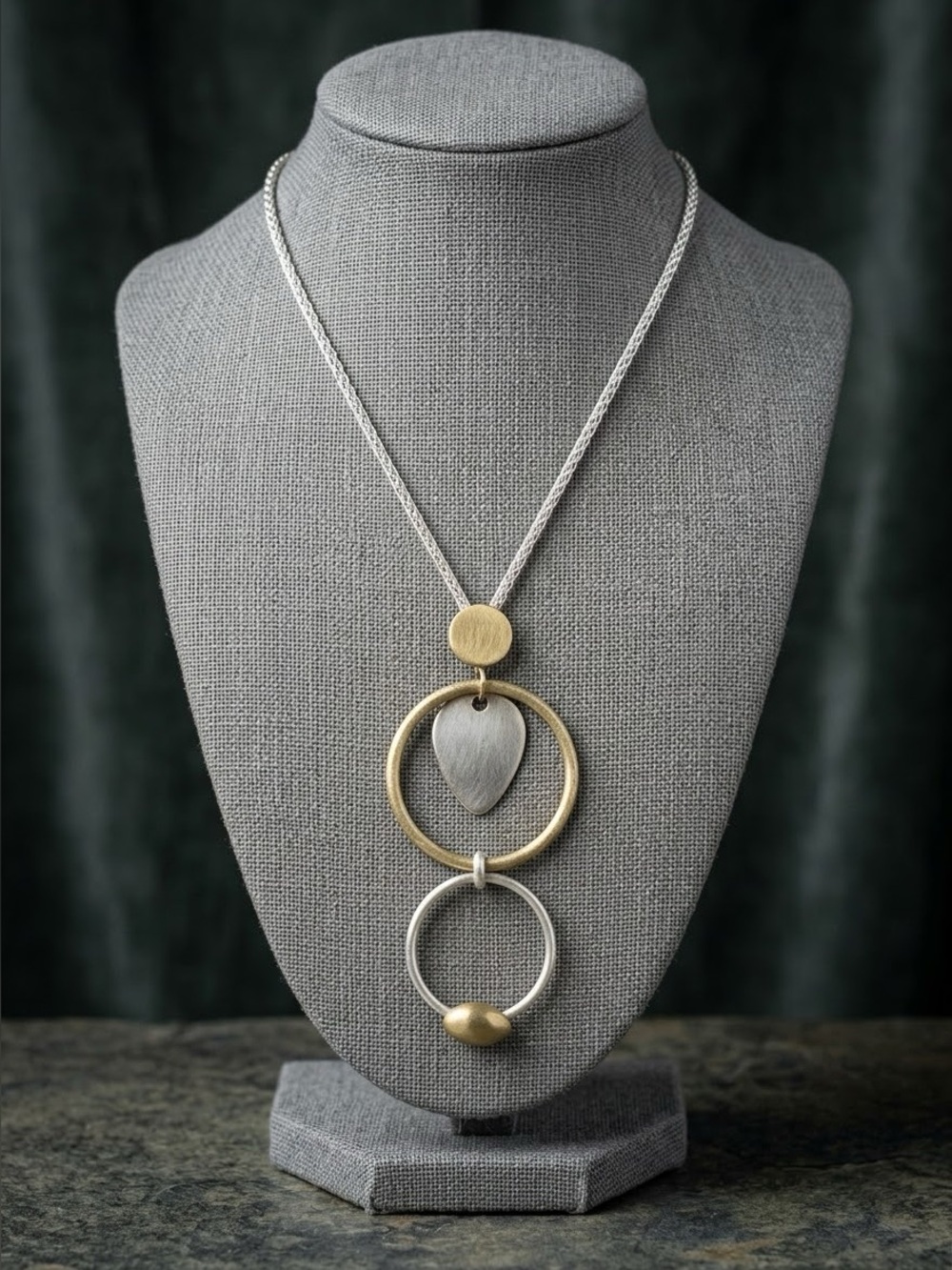 Lucky Brand Two-Tone Gold and Silver Pendant Necklace 2654